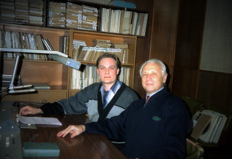 Александр Чернышов и Виктор Попов в студии Радиодома на Пятницкой, 2005